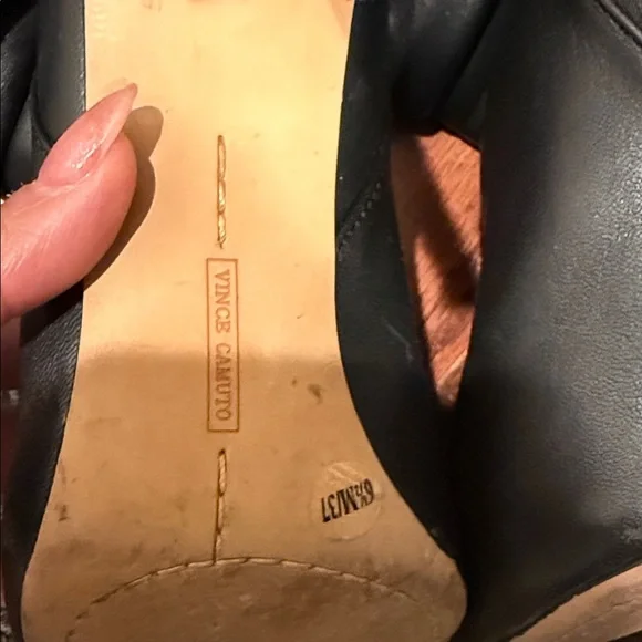 Vince Camuto Black Leather Heeled Boots - Picture 2 of 5